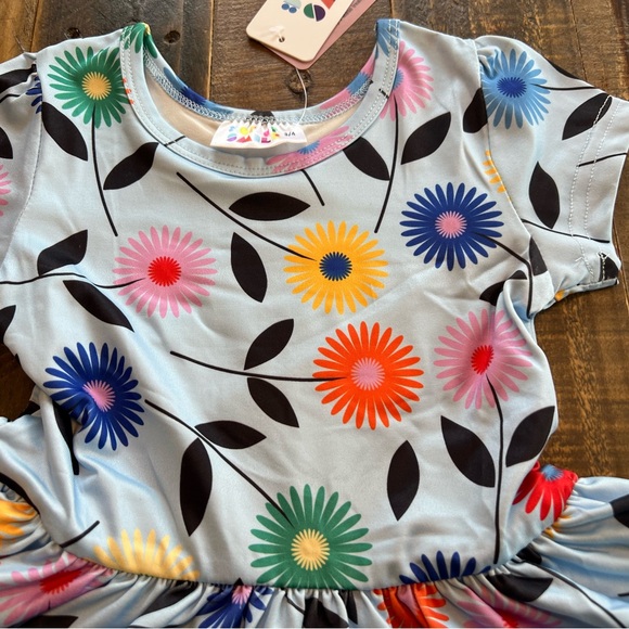 Dot Dot Smile size 2T or 3/4 girls floral Cap sleeve twirl dress New - Picture 3 of 4
